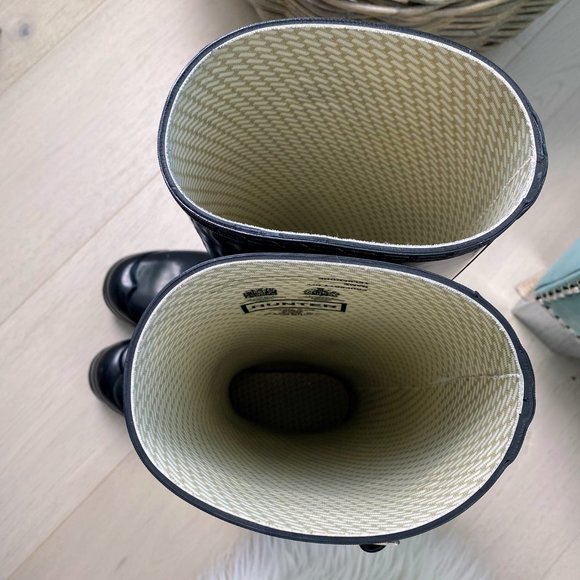 HUNTER Original Black Gloss Tall Rain Boots W23616 Size 7M / 8F Womens 8 - Picture 5 of 8